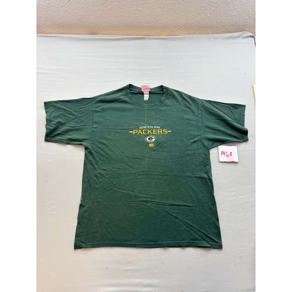 Vintage Green Bay Packers NFL T-Shirt Mens 2XL Green Short Sleeve Football Tee